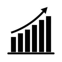 Alternate bar graph icon with rising trends for performance review vector