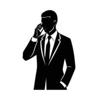 Professional using mobile phone to coordinate business operations efficiently vector