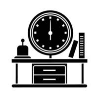 Modern desk clock displaying office hours for punctual business operations vector