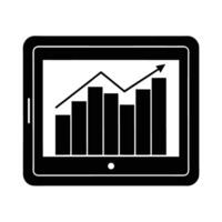 Digital tablet displaying business chart for analytical performance review vector