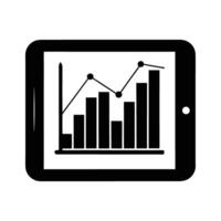 Digital tablet showing business chart silhouette for smart interactive analysis vector
