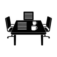 Conference table with documents and coffee cup for productive business sessions vector