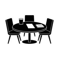 Organized conference table featuring documents and coffee for effective meetings vector