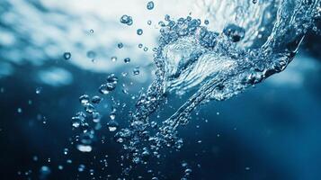A stunning close-up of water splashing dynamically against a dark backdrop, creating an artistic expression of movement and energy that captivates the viewer. photo