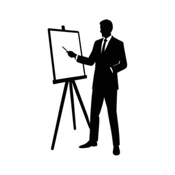 Professional documenting ideas on flip chart for innovative brainstorming vector