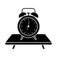 Classic alarm clock on conference table symbolizing precise time management vector
