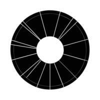 Circular infographic chart silhouette illustrating comprehensive business analytics and trends vector