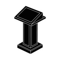 Classic wooden lectern for formal business presentations and speeches vector