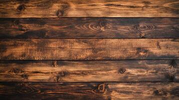 Rustic wood planks create a warm, textured surface. The wood grain and knots add character to this natural background. photo