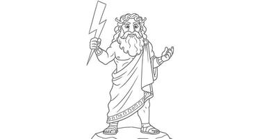 A drawing of a greek god holding a lightning bolt vector