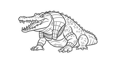 An egyptian crocodile coloring page for kids vector