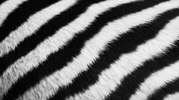Striking black and white striped pattern of animal fur with soft texture, creating a visually appealing abstract design. photo