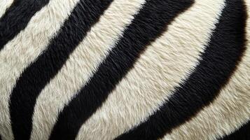 Striking zebra pattern, a symphony of contrasting black and white stripes creating a mesmerizing natural texture and visual appeal. photo