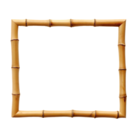 Empty horizontal bamboo frame isolated on transparent background png