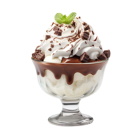 Delicious chocolate sundae isolated on transparent background png