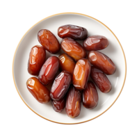 Dates in a plate isolated on transparent background png