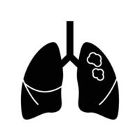 Lungs black and white icon isolated on white background vector