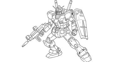 Gundam coloring pages vector