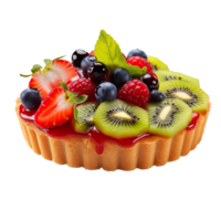 Fresh fruit tart isolated on transparent background png