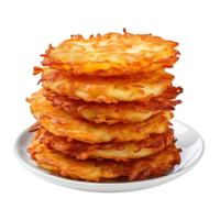 Fried Potato latkes isolated on transparent background png