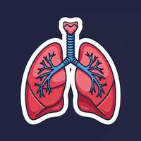 The lungs are shown in a sticker vector