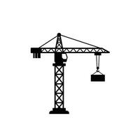 A black and white silhouette of a crane vector