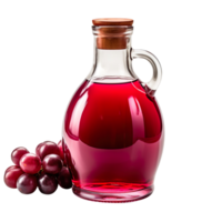 Glass jar with red grape vinegar isolated on transparent background png