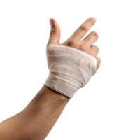 hand with a bandage isolated on transparent background png