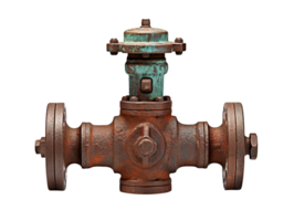 Old rusty valve isolated on transparent background png