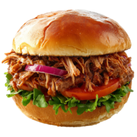 pulled pork sandwich isolated on transparent background png