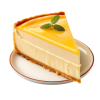 Piece of cheesecake isolated on transparent background png