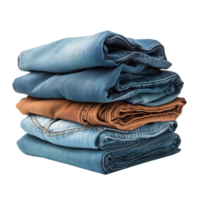 Pile of jeans isolated on transparent background png