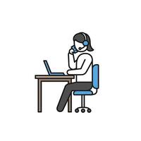 Call center operator icon illustration vector