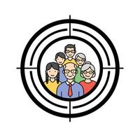 People in a target circle with a cross through it vector