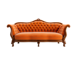 Vintage Elegant Sofa isolated on transparent background png