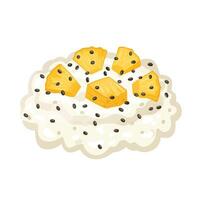Rice with pineapple and black pepper vector