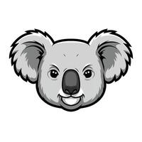 A cartoon koala head with a smile on its face vector