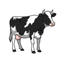 A cow is standing in front of a white background vector