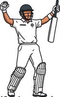 A Cartoon of a Man Holding a Bat and Wearing a Helmet vector