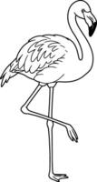A Flamingo coloring pages for kids. vector