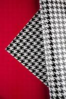 wrapping paper for flowers bouquets in 2 colors red and abstract geometrical black and white print photo