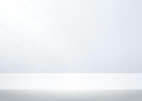 Empty white and gray studio background. Empty Room Studio with table. Space for selling products, backdrop, wallpaper, background, text. Gradient table. illustration. vector