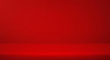 Red studio background. Empty Room Studio with table. Space for selling products, backdrop, wallpaper, background, text. illustration vector