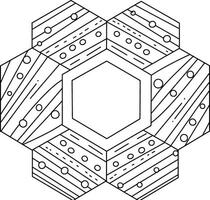 A coloring page with a hexagon design vector
