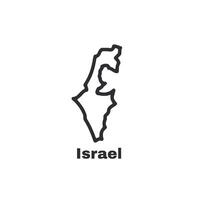 A map of Israel is drawn in black vector