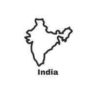 A black and white drawing of the map of India vector