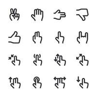 A set of icons for various hand gestures vector