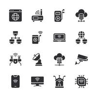 A set of icons for technology and communication devices vector