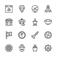 A set of icons that include a clock, a hand, a snake, a cow, a bowl, a building vector