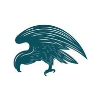 Eagle Falcon Hawk Vow Kite Phoenix Badge Emblem Label Design vector